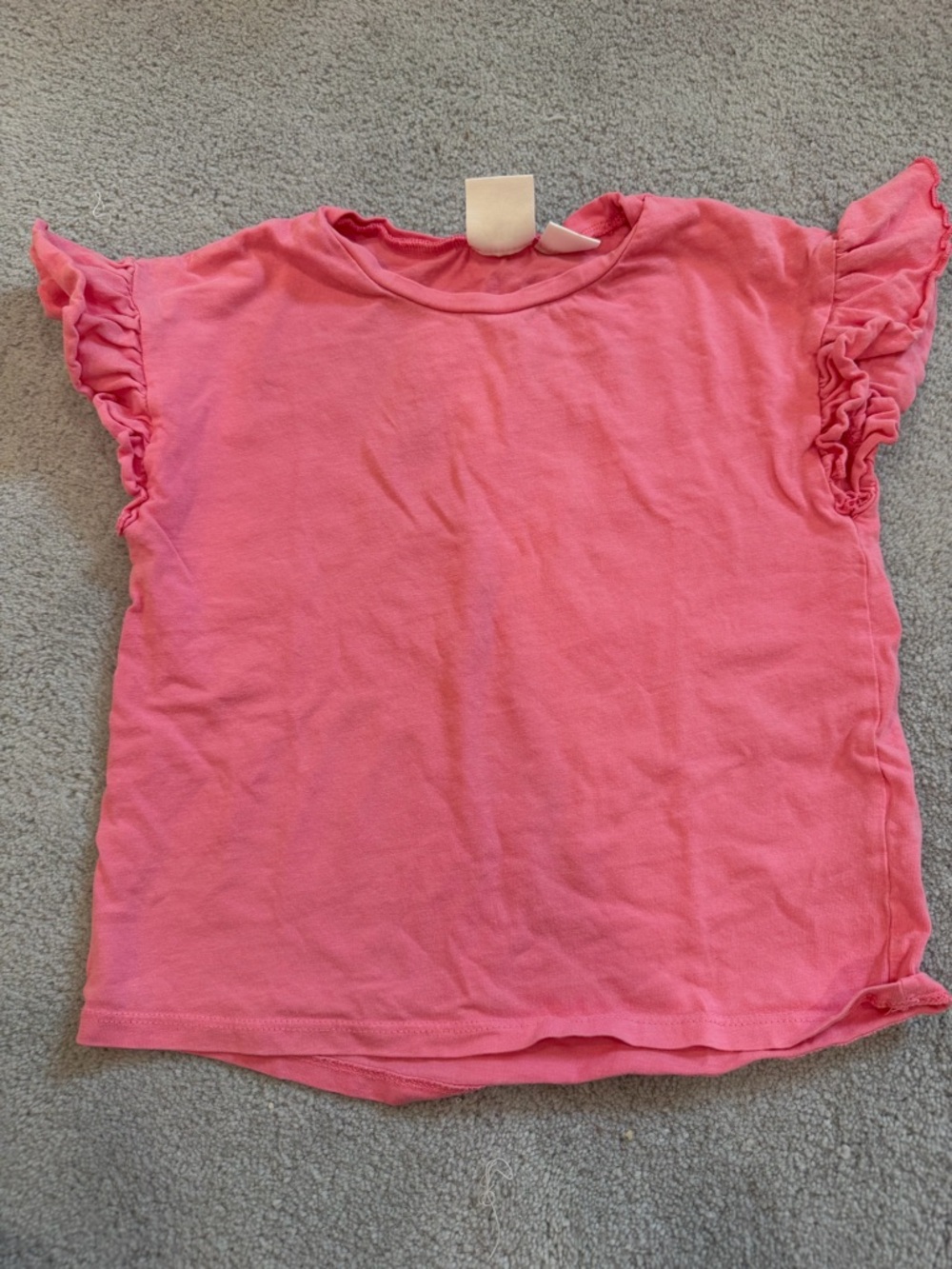 Zara Girls' Pink Ruffle Sleeve Tee